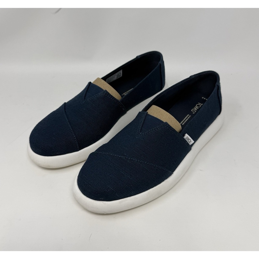 Woman's TOMS Alpargata Mallow Canvas Slip-On Navy Shoes Size 8.5